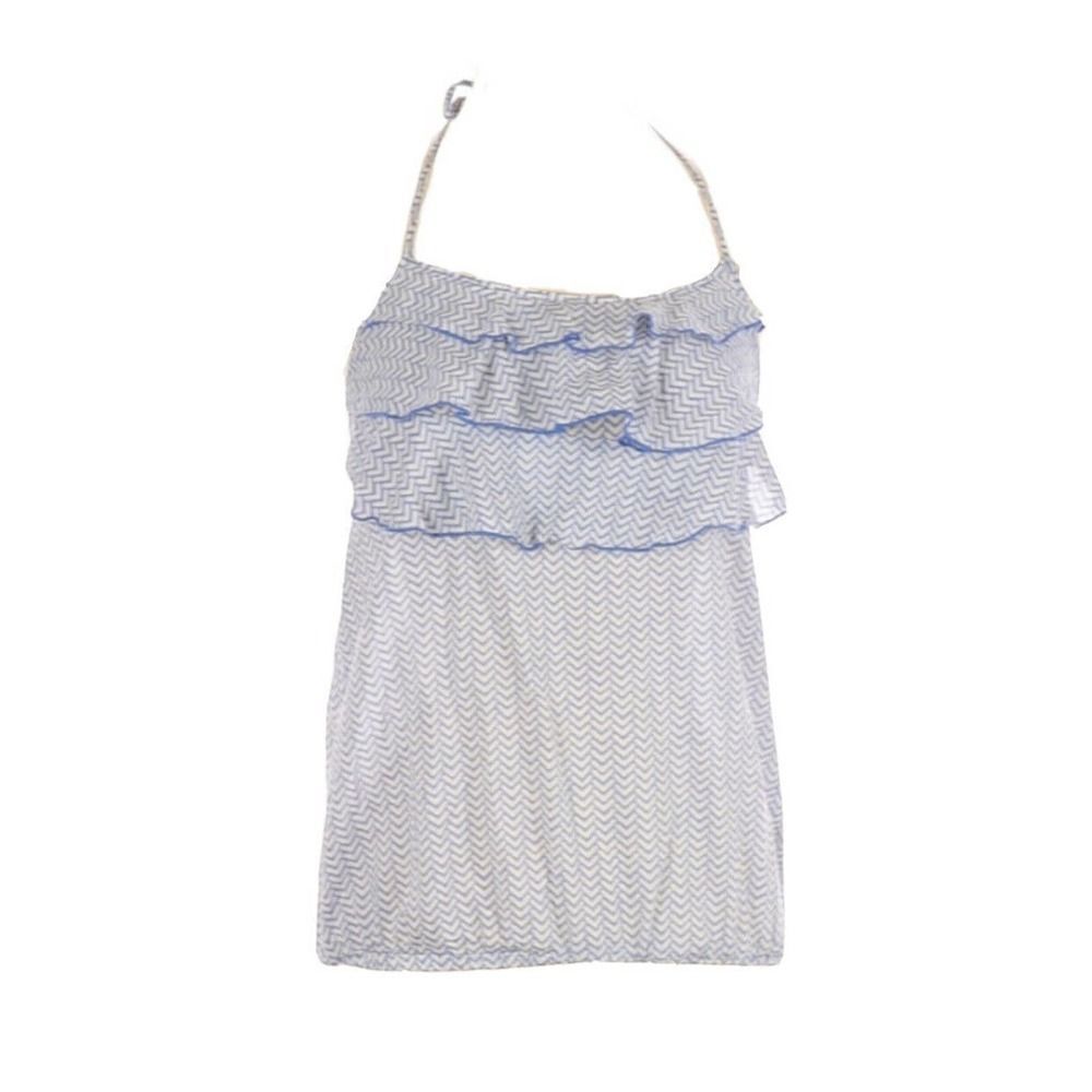 GAP Blue Layered Ruffle Halter Top Tank Blue Small